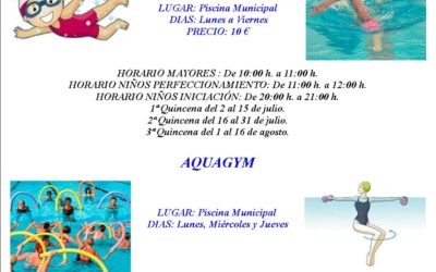 Cursos de Natación y Aquagym 2018.