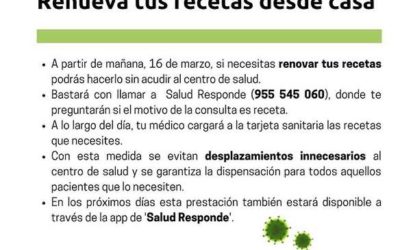 Renovación de Recetas desde Casa. Información del Servicio Andaluz de Salud.