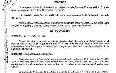 Concesión de subvención nominativa de Diputación para actuación denominada «REAPARACIÓN DE CALLE FUENTE», por importe de 27.000 €