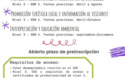 CURSOS DE FORMACIÓN DE LA Mancomunidad de Municipios de los Pedroches. Conducentes a la obtención de Certificados de Profesionalidad.