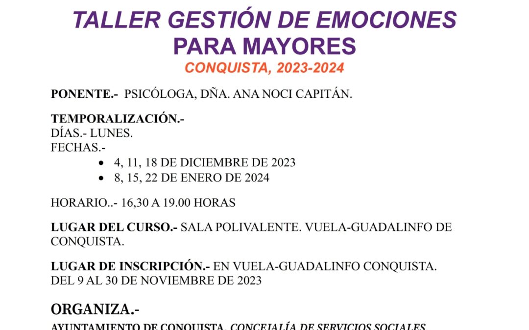 CARTEL G EMOCIONES CONQUISTA IPBS 2023-2024